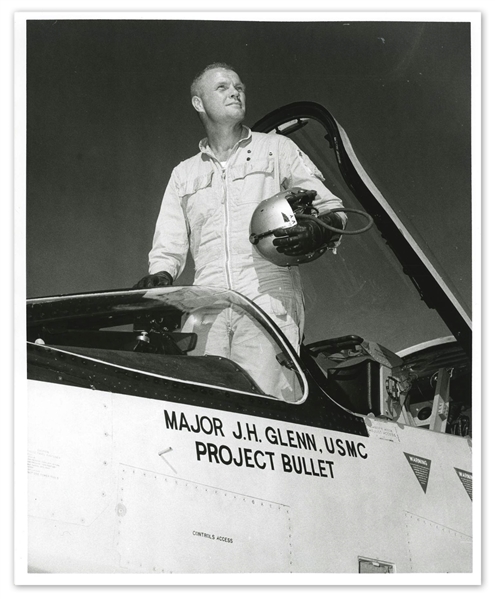 John Glenn's U.S. Navy Helmet Worn During Project Bullet -- The First Supersonic Transcontinental Flight Dubbed ''Faster Than a Bullet'' That Made Glenn a Celebrity & Led to His Selection in Mercury 7